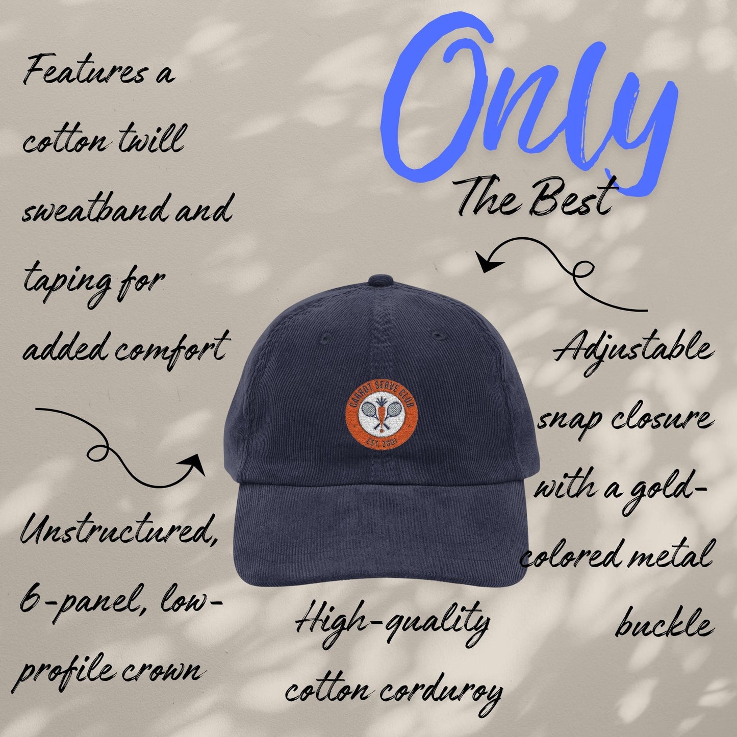 Embroidered Corduroy Cap