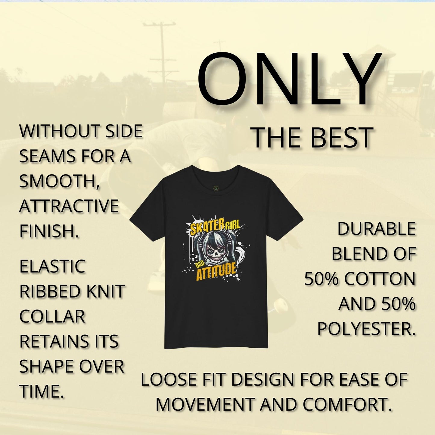 Skater Girl Attitude Youth Crewneck Sweatshirt