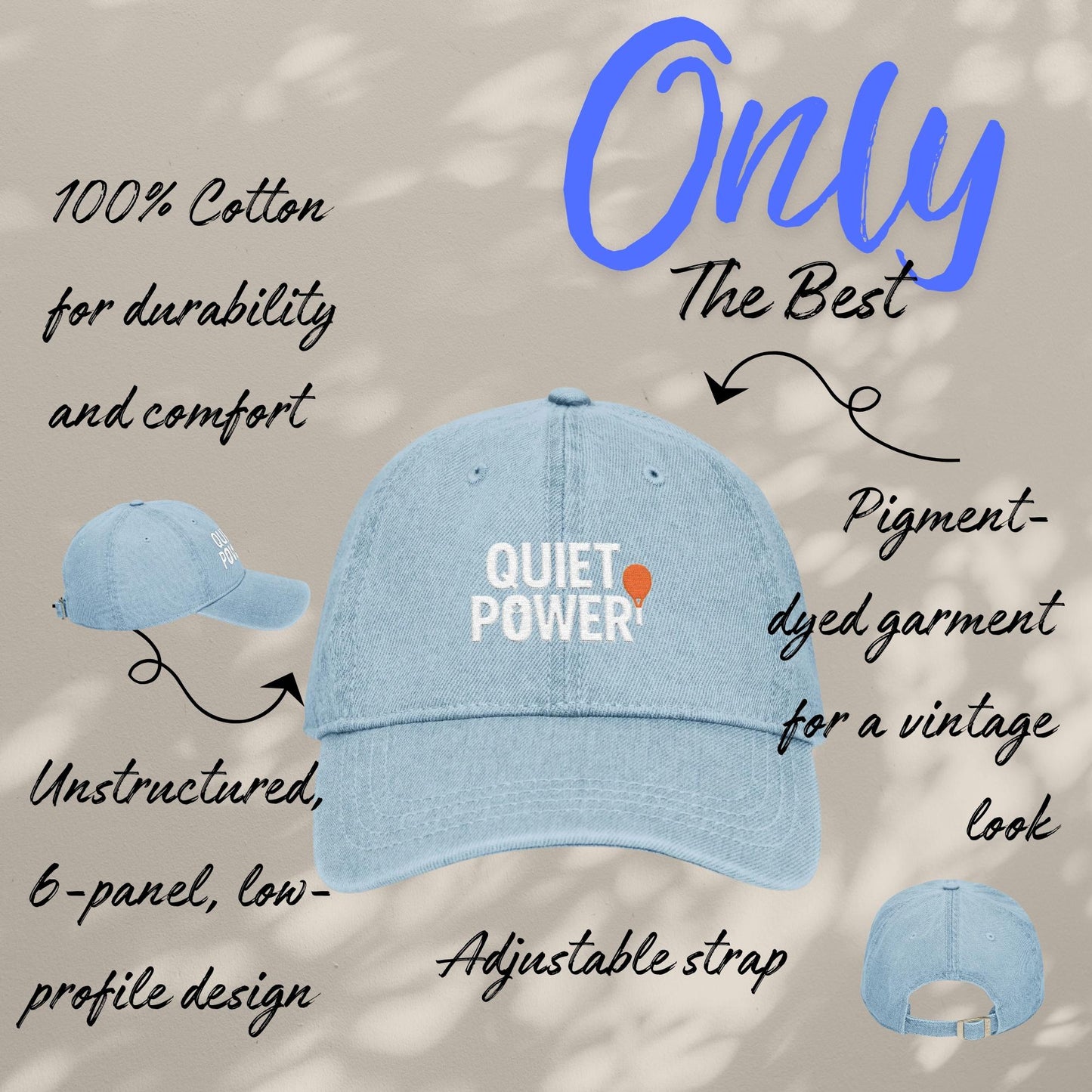 Embroidered Denim Hat for Tennis Lovers