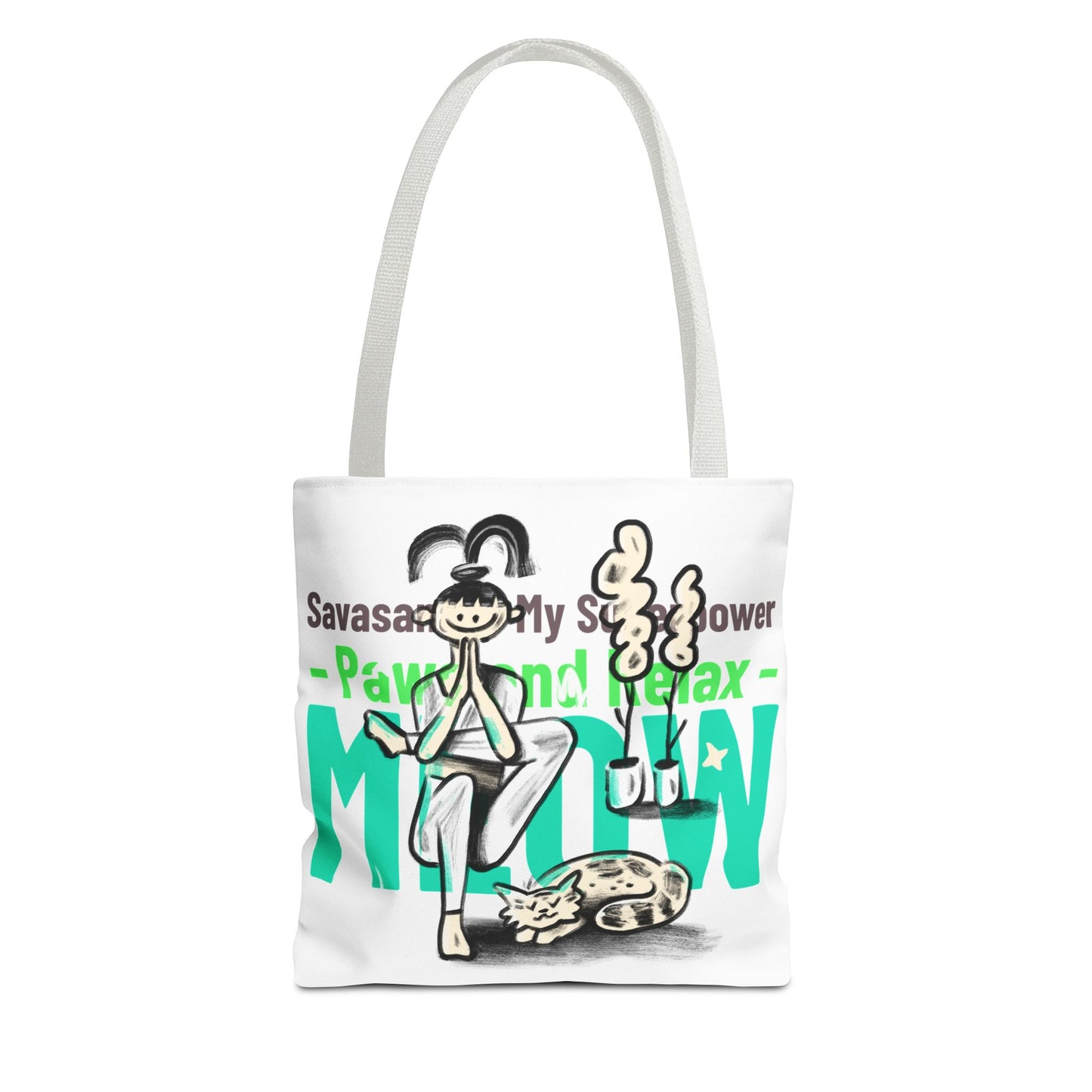 Pet Lover Tote Bag - Paws and Relax Yoga Design