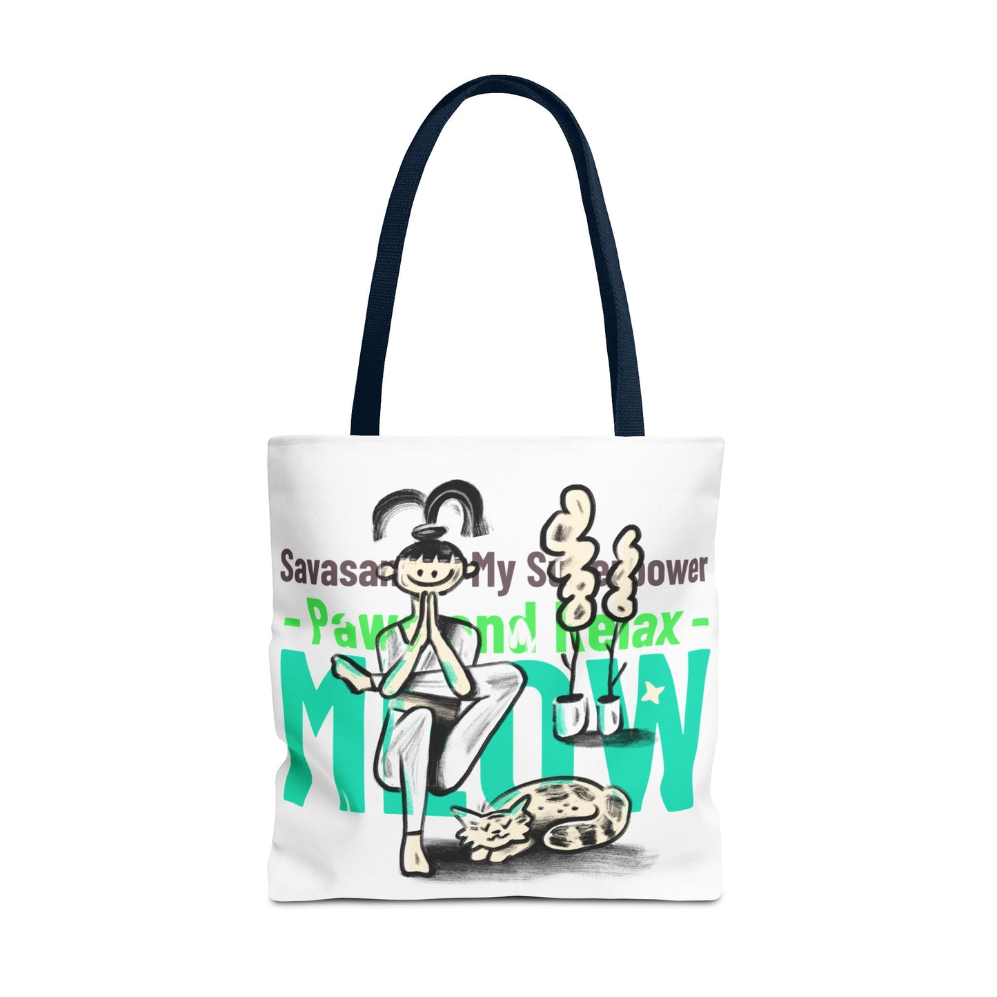 Pet Lover Tote Bag - Paws and Relax Yoga Design