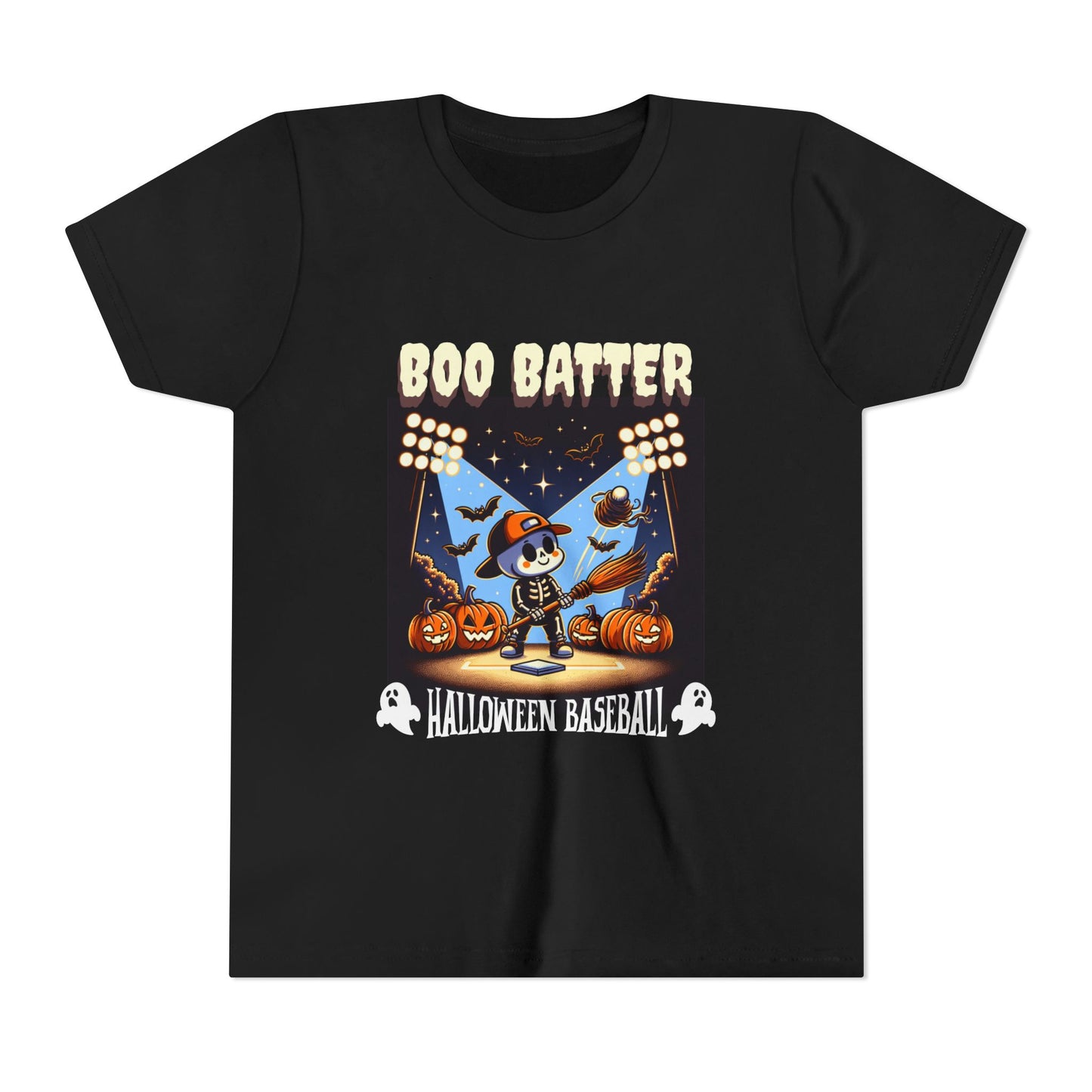 Youth Tee Halloween Baseball Print