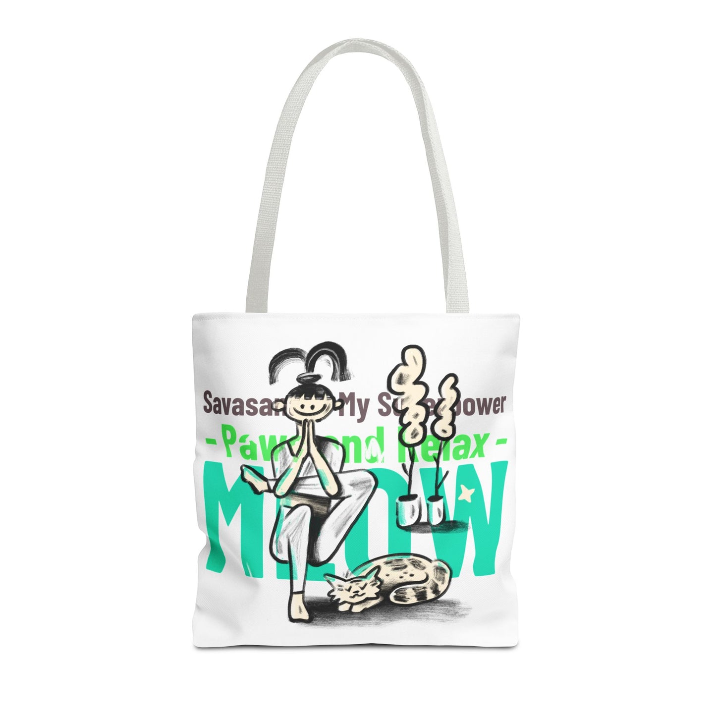 Pet Lover Tote Bag - Paws and Relax Yoga Design