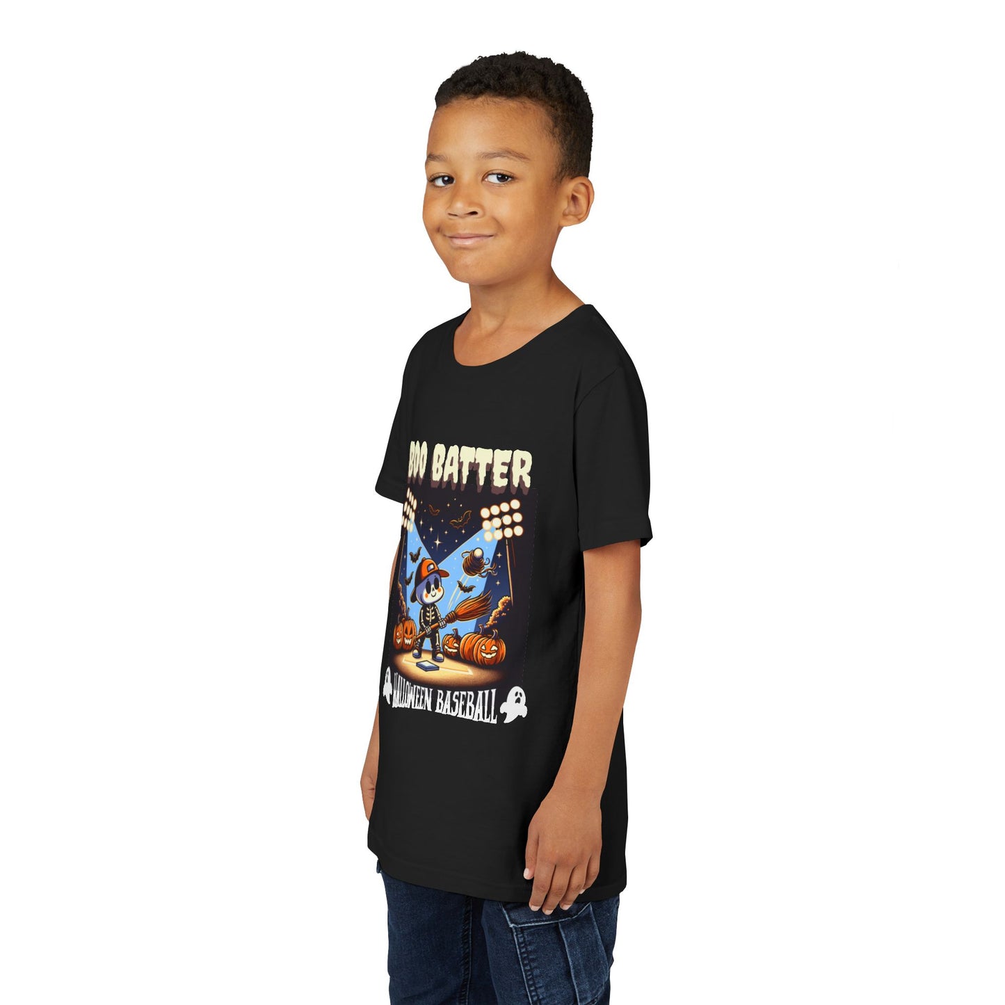 Youth Tee Halloween Baseball Print
