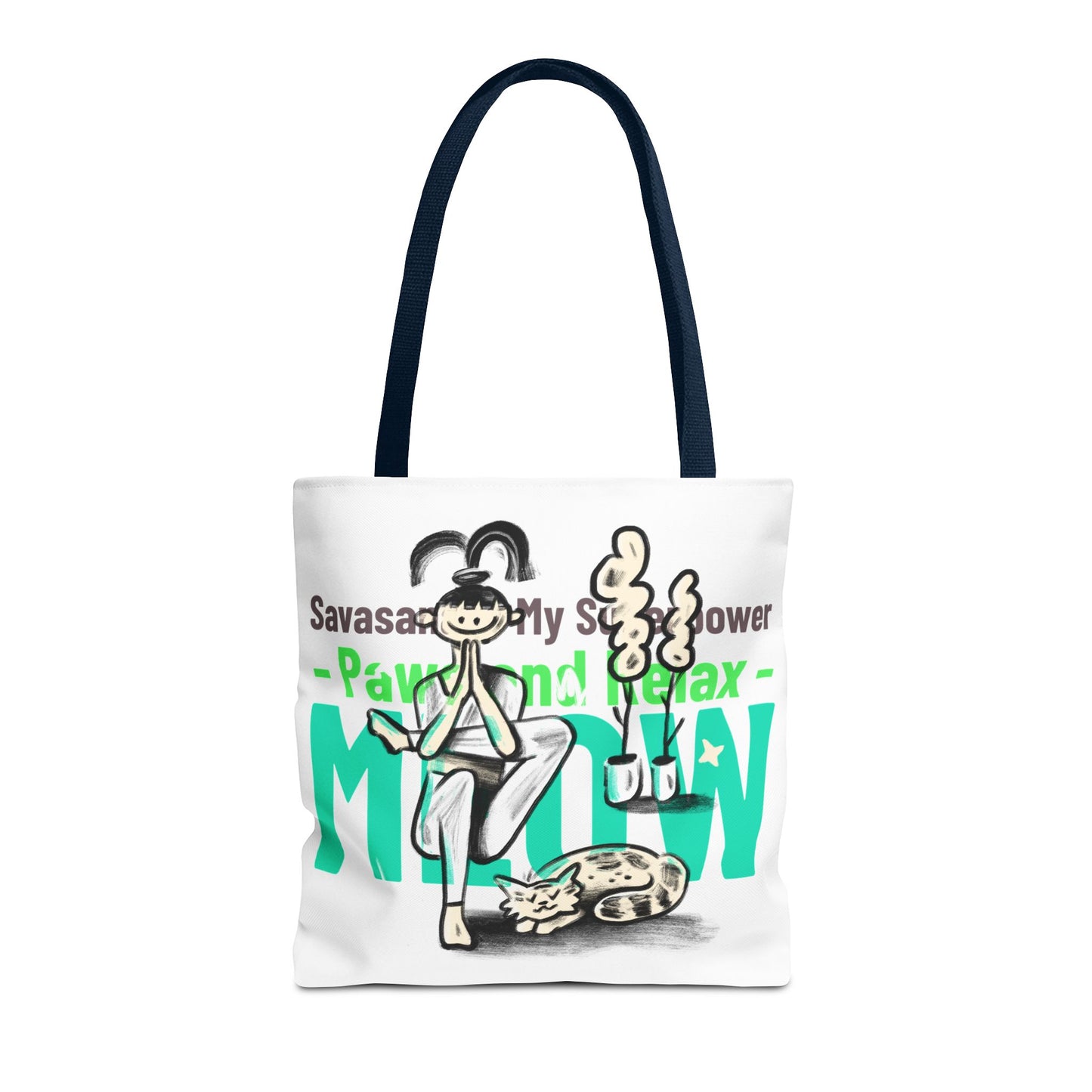Pet Lover Tote Bag - Paws and Relax Yoga Design