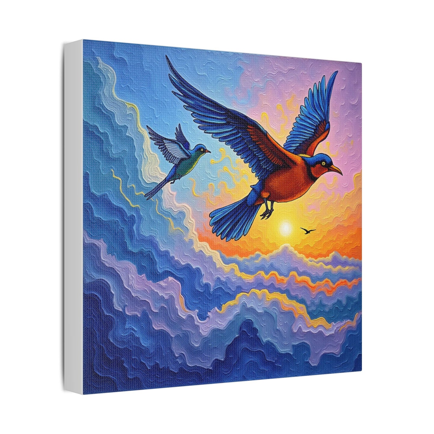Satin Canvas Wall Art - Birds Design