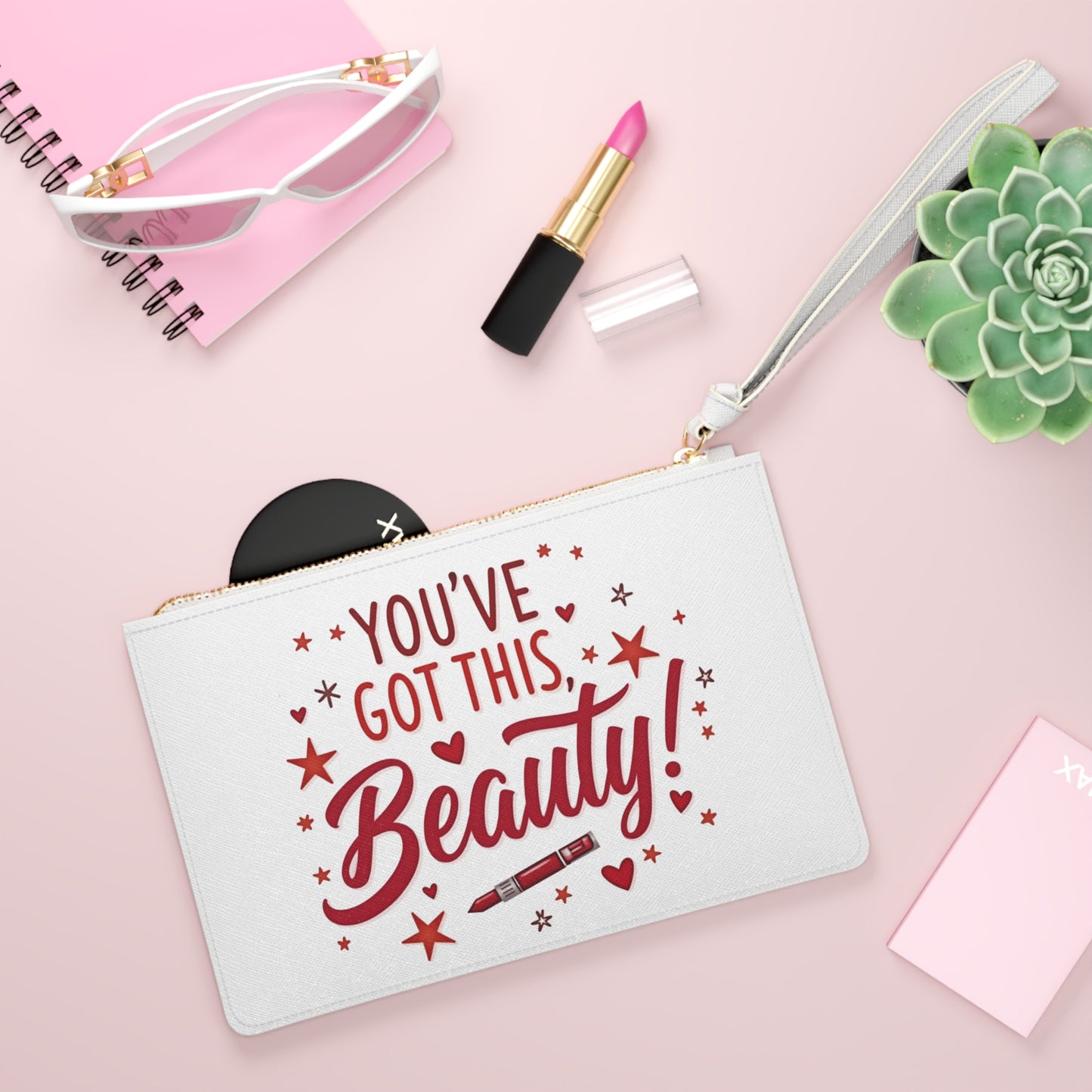 Clutch Bag — "You've Got This Beauty" Inspirational Makeup Clutch