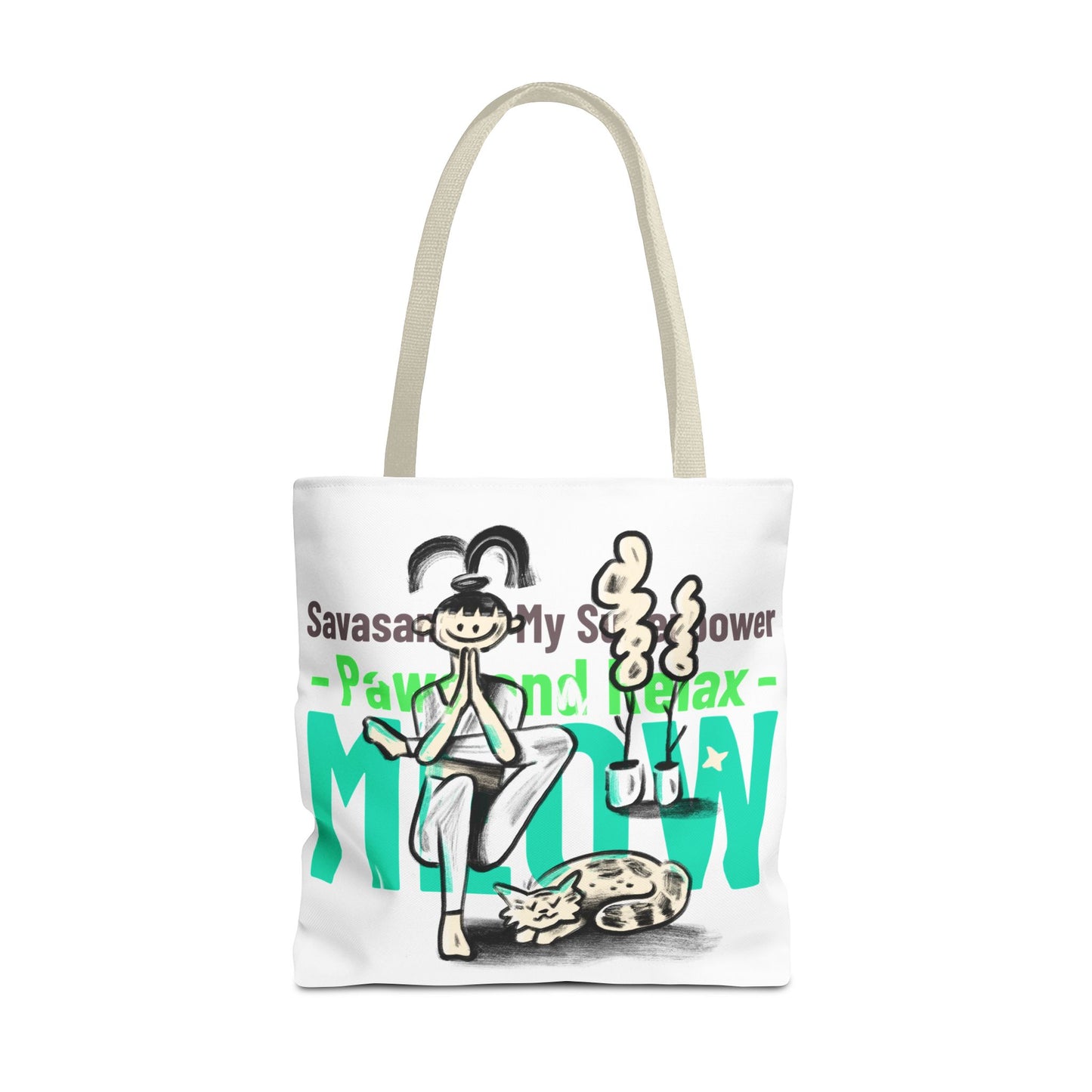 Pet Lover Tote Bag - Paws and Relax Yoga Design