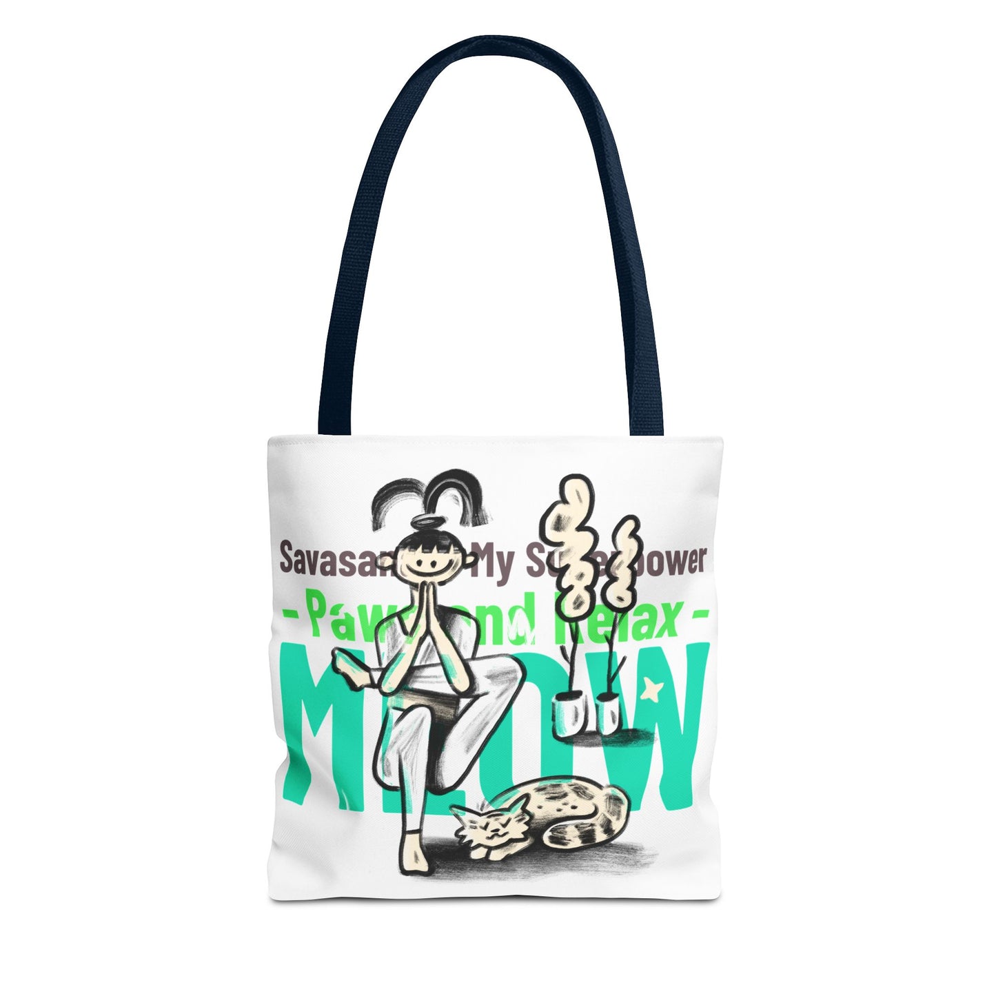 Pet Lover Tote Bag - Paws and Relax Yoga Design