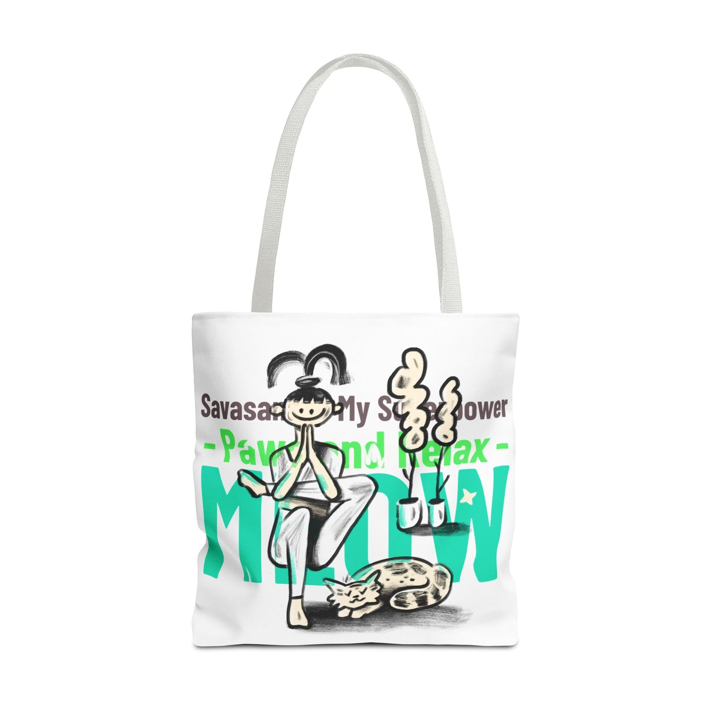 Pet Lover Tote Bag - Paws and Relax Yoga Design