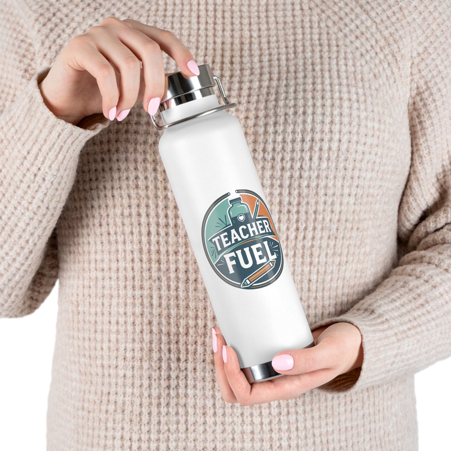 Personalized Water Bottle - Teacher Fuel Design - 22oz