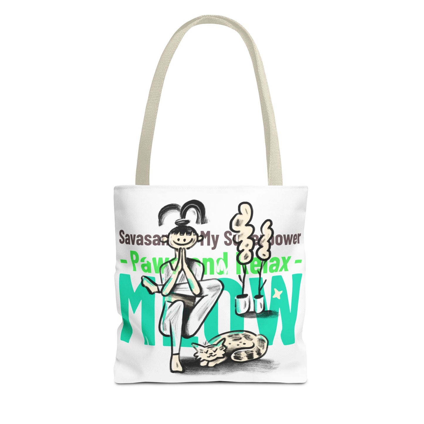 Pet Lover Tote Bag - Paws and Relax Yoga Design