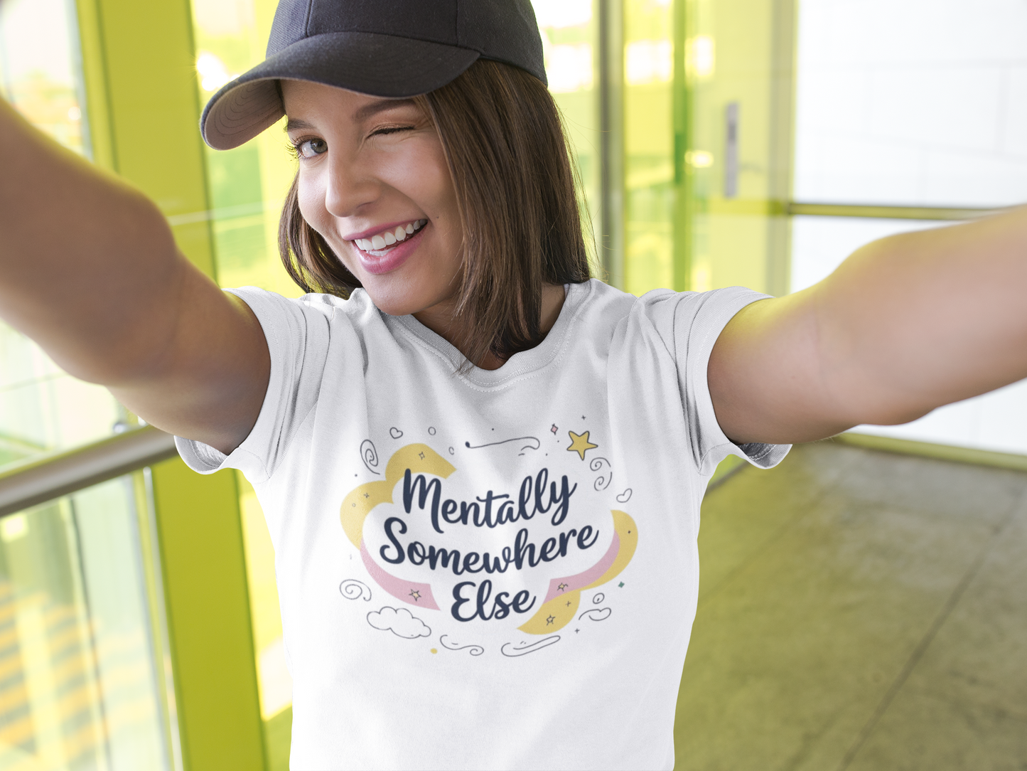 Garment-Dyed T-shirt - Mentally Somewhere Else Design