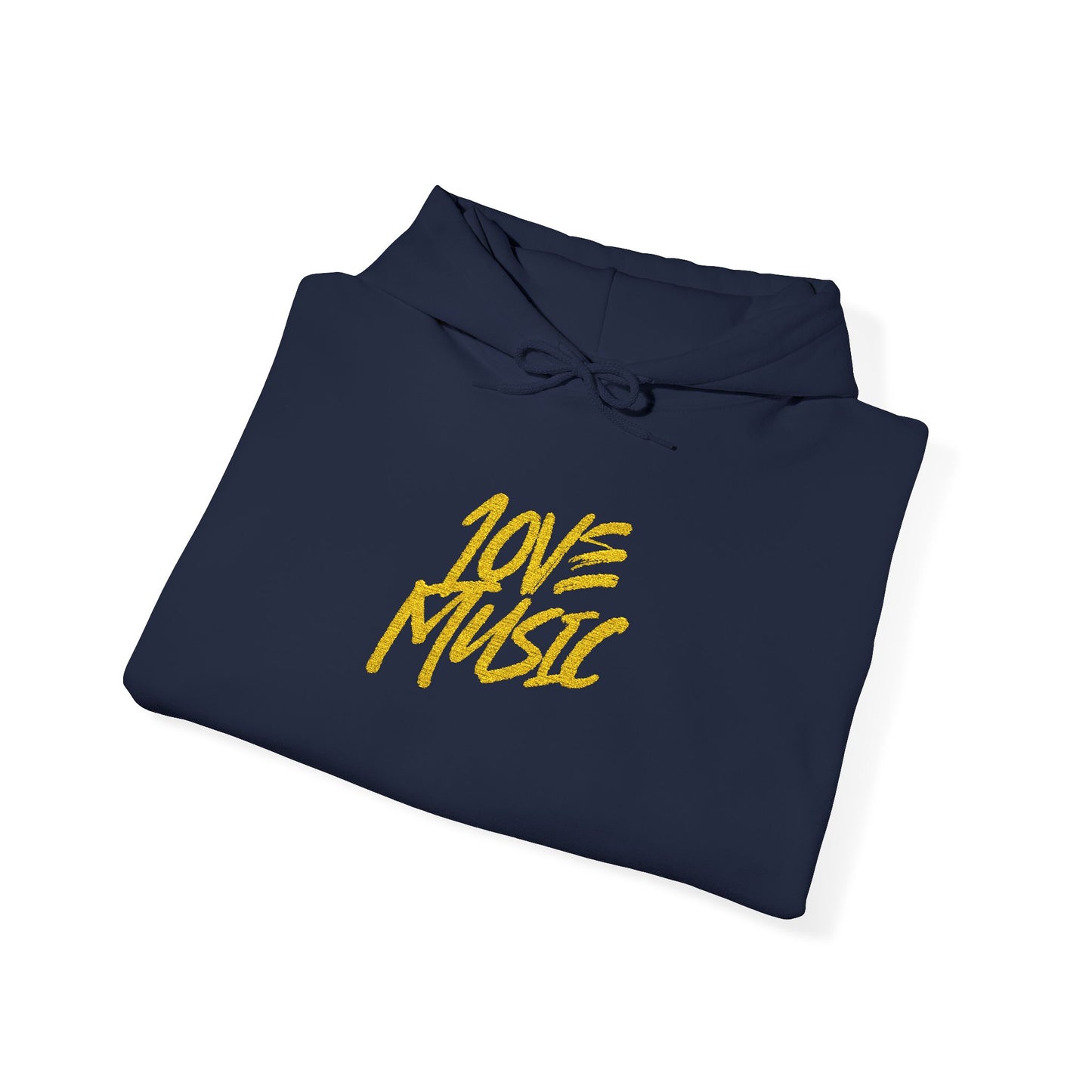 Embroidered Hooded Sweatshirt - Love Music