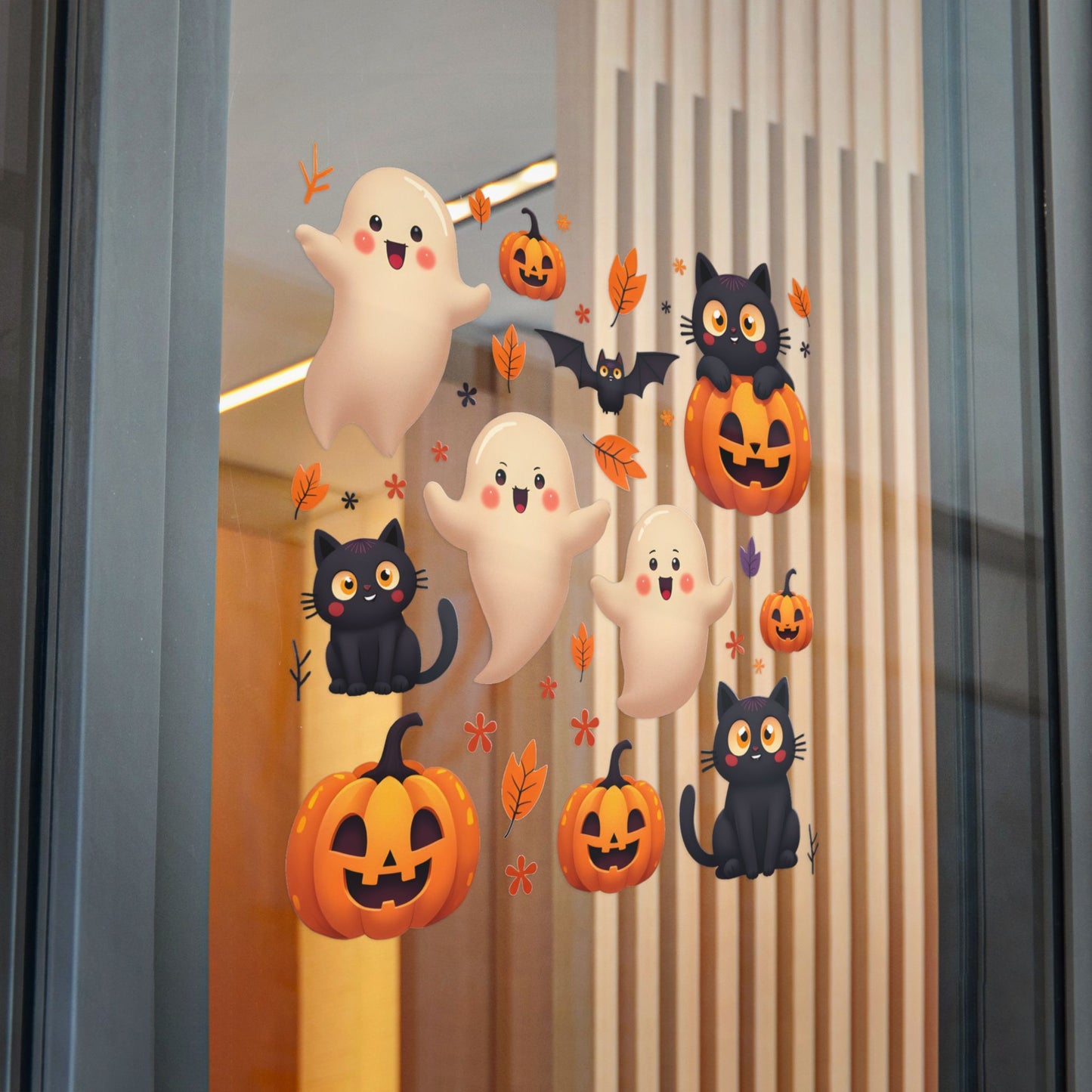 Halloween Die-Cut Stickers, Cute Ghosts & Cats, Kid's Party Favors.