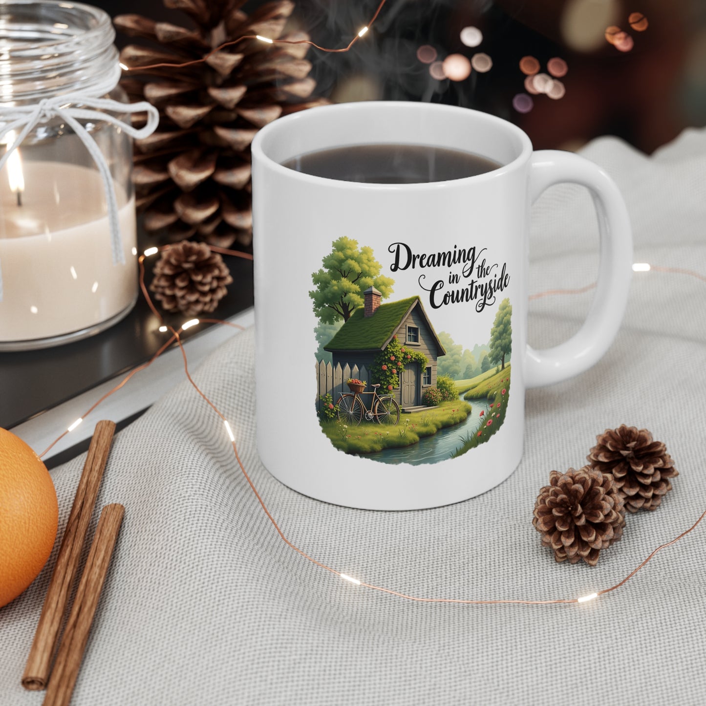 Farmhouse Coffee Mug 11oz, Countryside Dream Cup