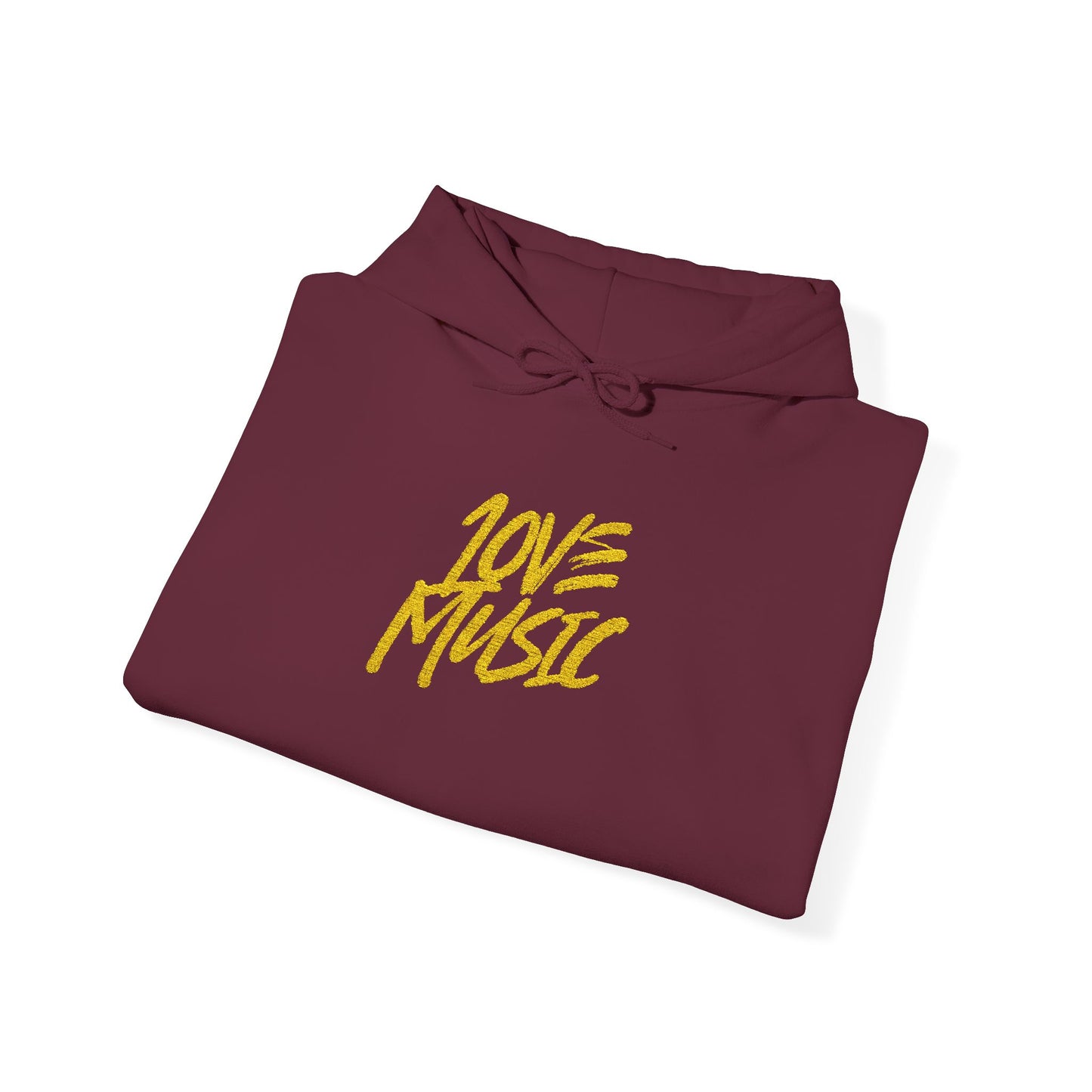 Embroidered Hooded Sweatshirt - Love Music