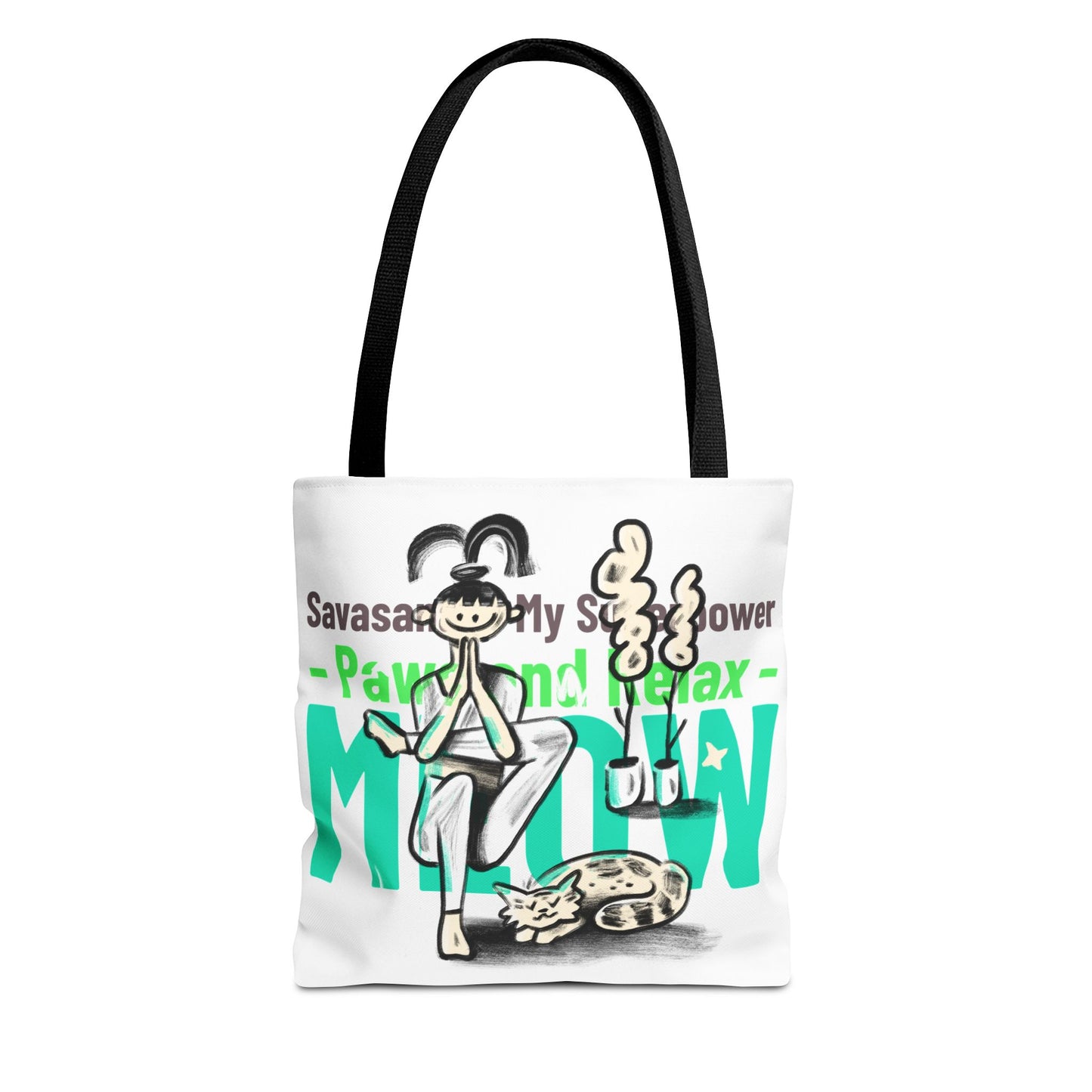 Pet Lover Tote Bag - Paws and Relax Yoga Design