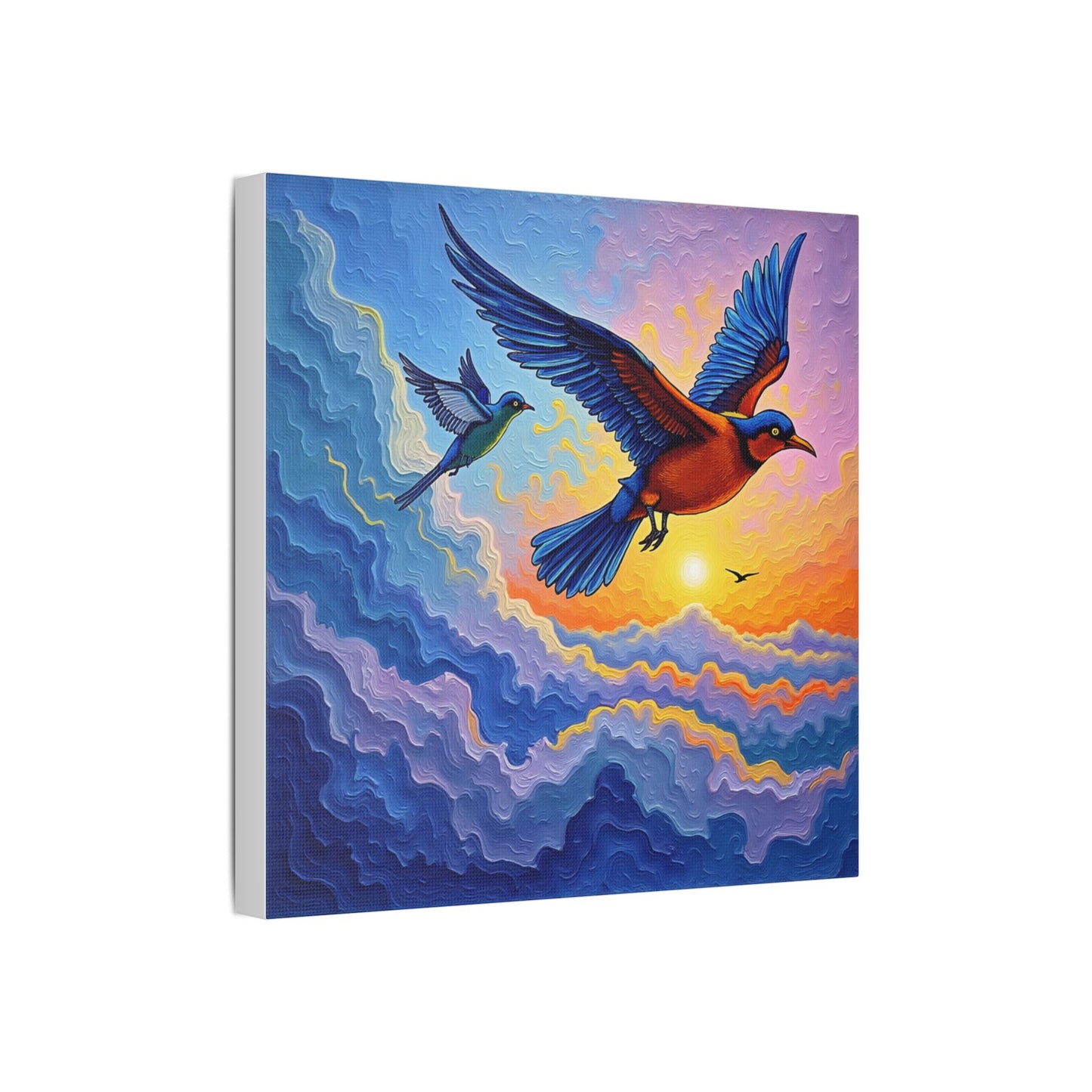 Satin Canvas Wall Art - Birds Design
