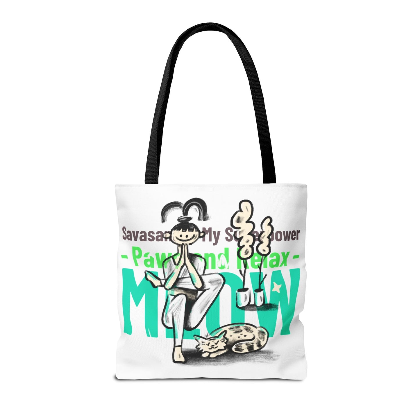 Pet Lover Tote Bag - Paws and Relax Yoga Design