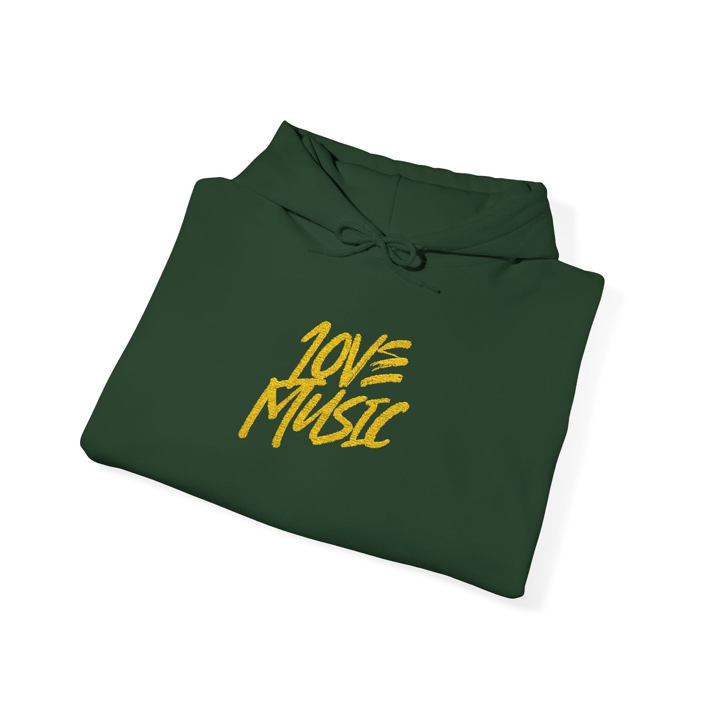 Embroidered Hooded Sweatshirt - Love Music