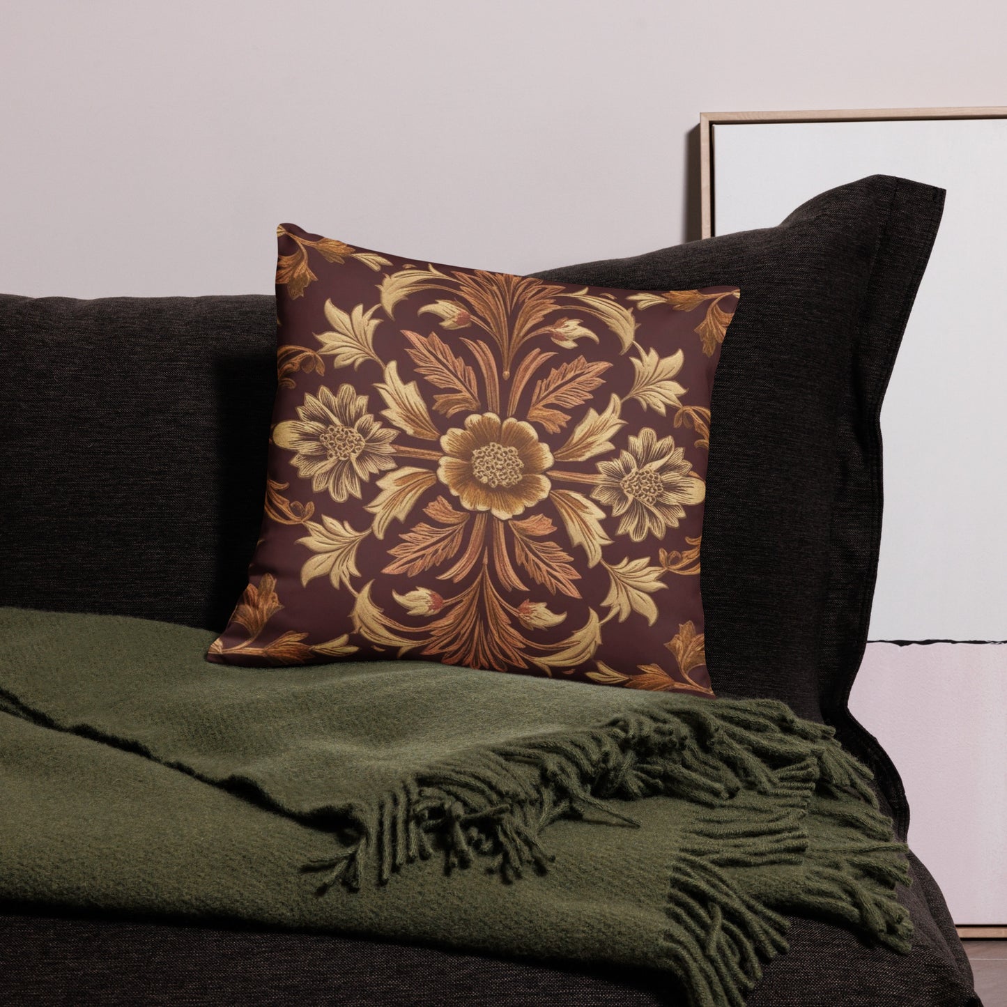 Vintage Floral Throw Pillow Cover
