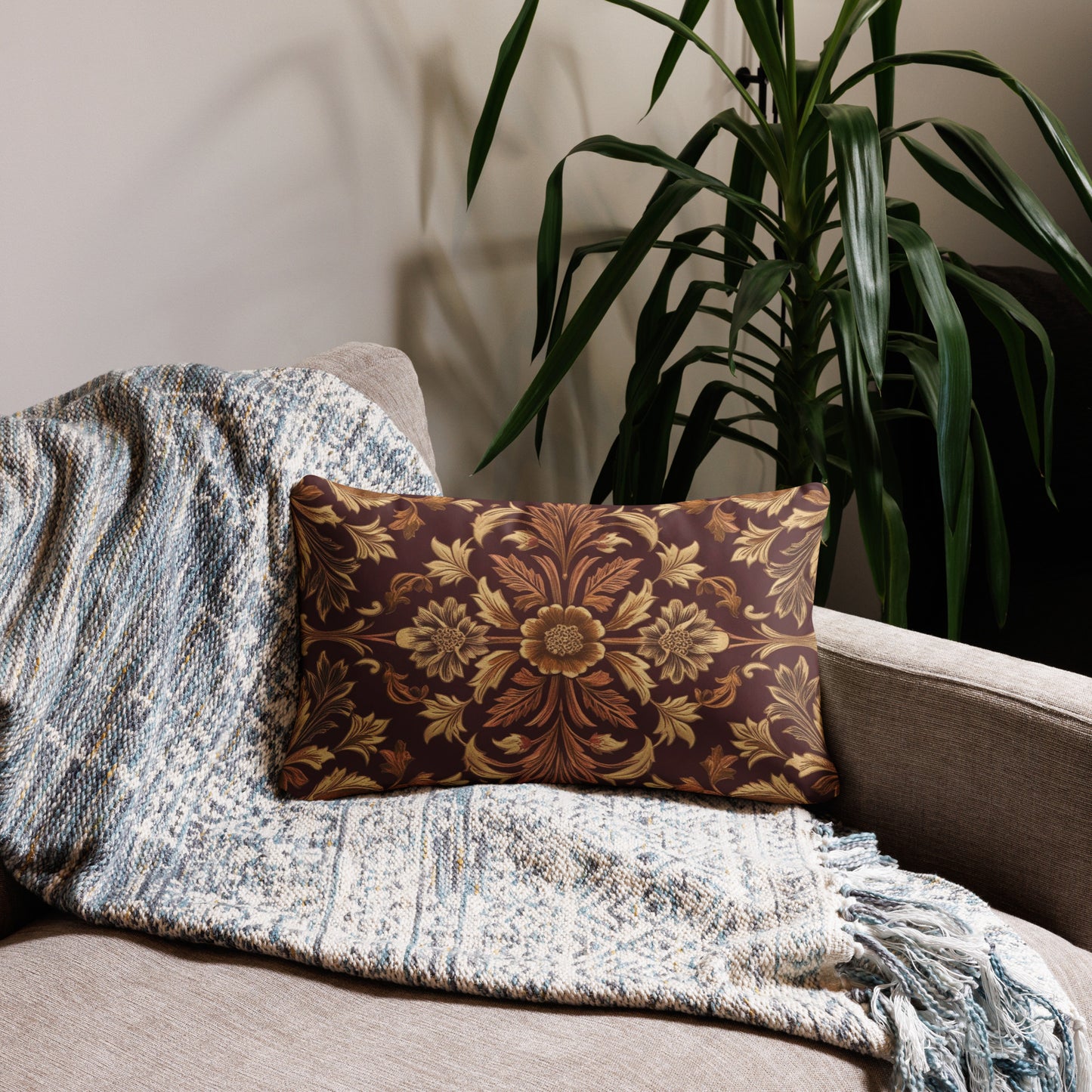Vintage Floral Throw Pillow Cover