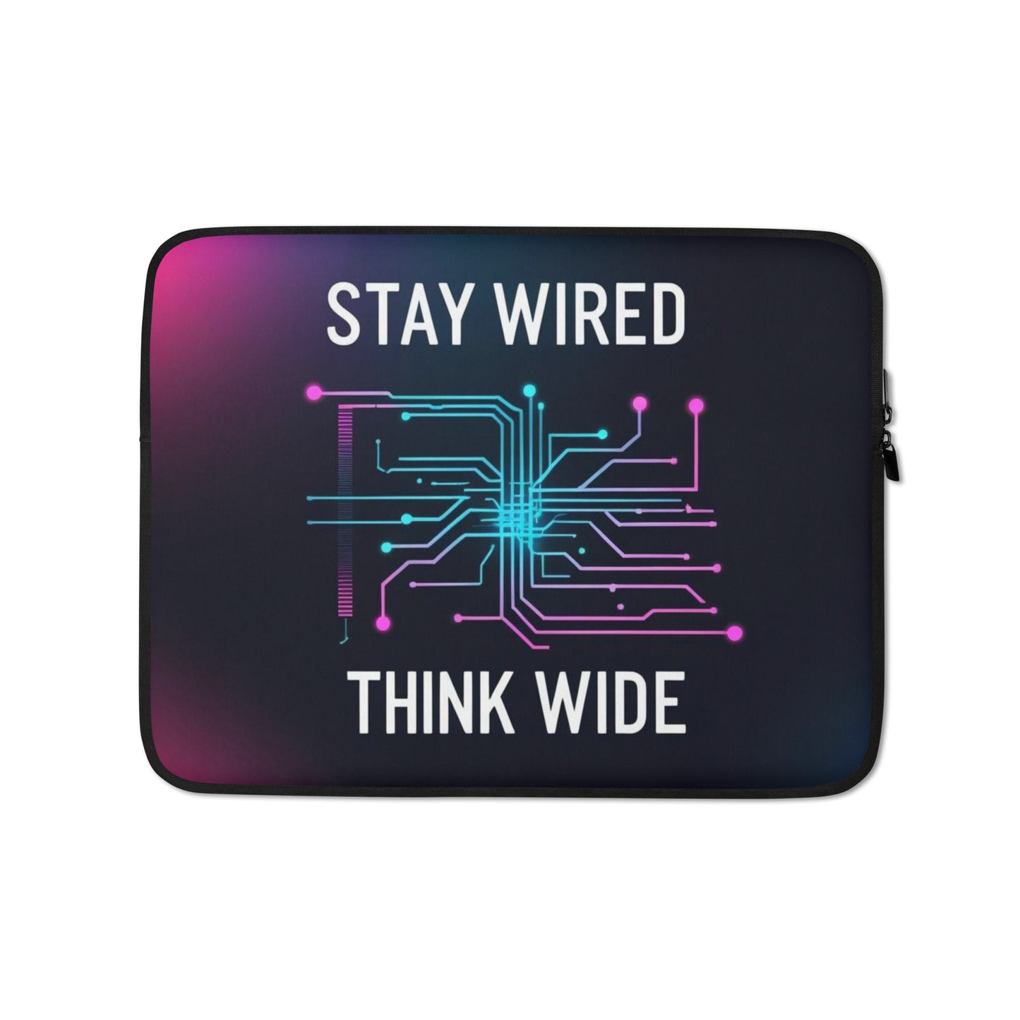 Stay Wired, Think Wide Laptop Case – Modern Laptop Cover for Coders