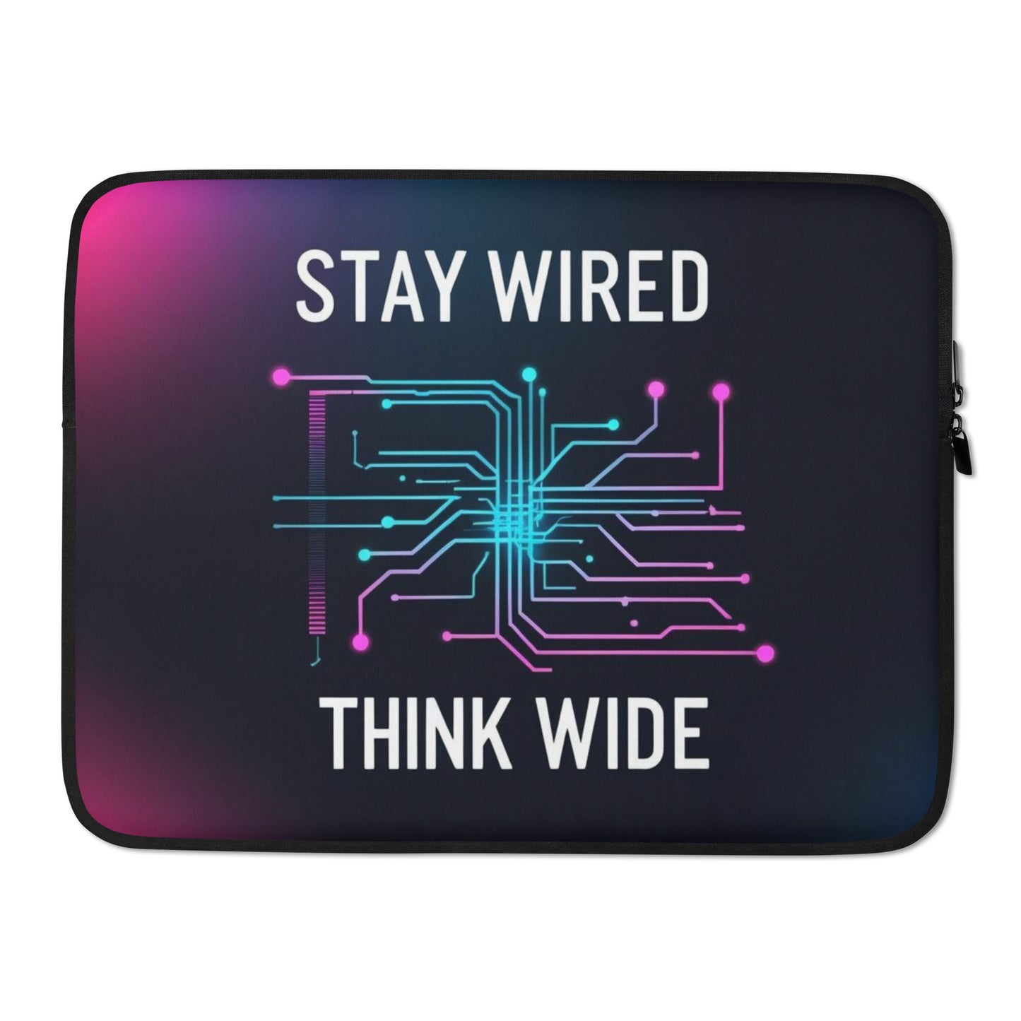 Stay Wired, Think Wide Laptop Case – Modern Laptop Cover for Coders