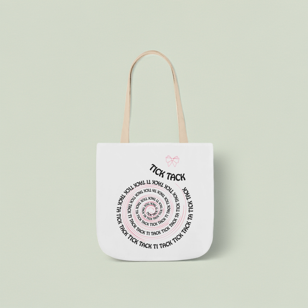 Tick Tack Canvas Tote Bag