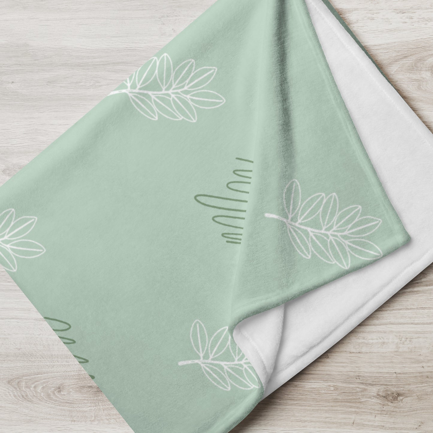 Pastel Eucalyptus Leaf Throw  Blanket