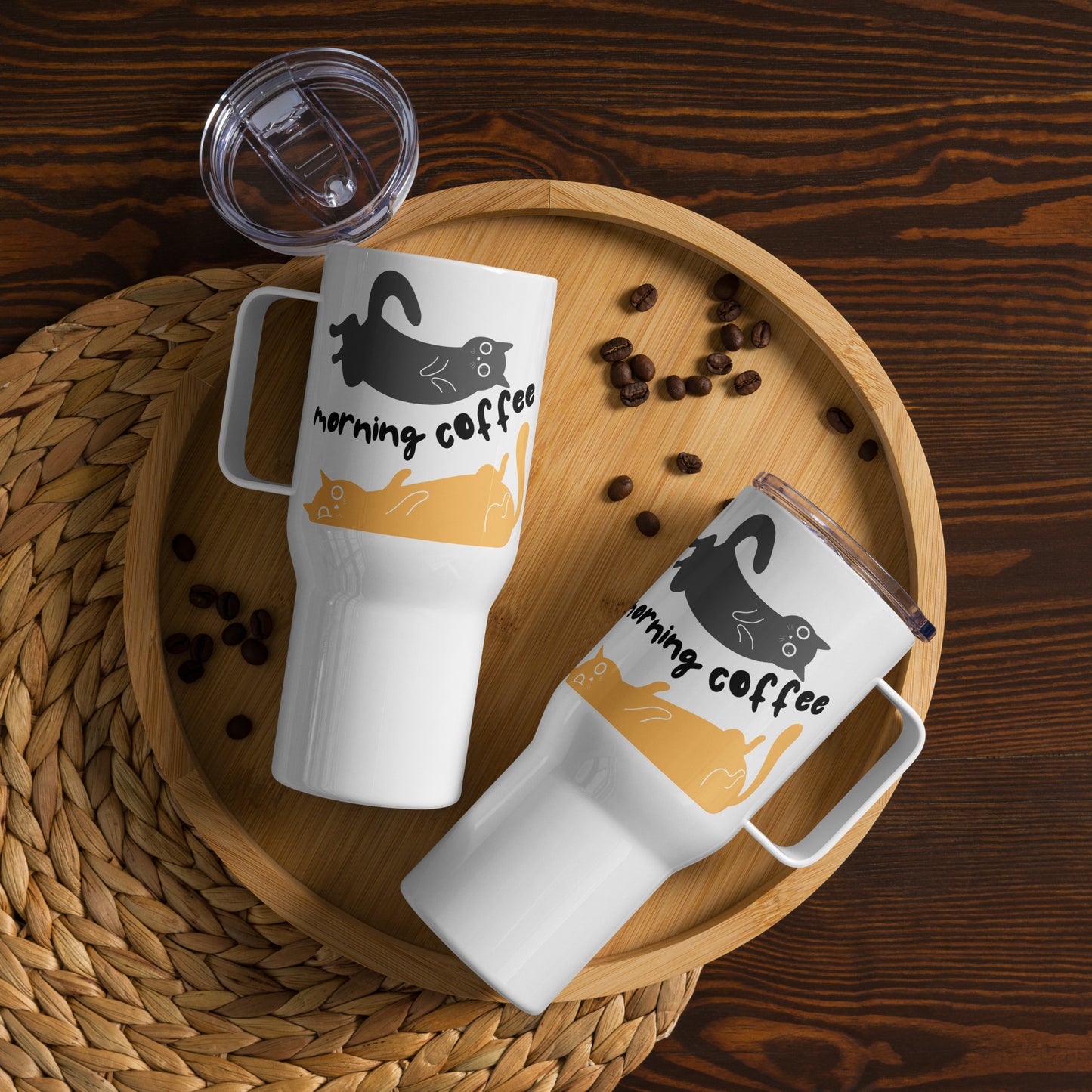 Cat Lover’s Travel Mug with Handle 25oz