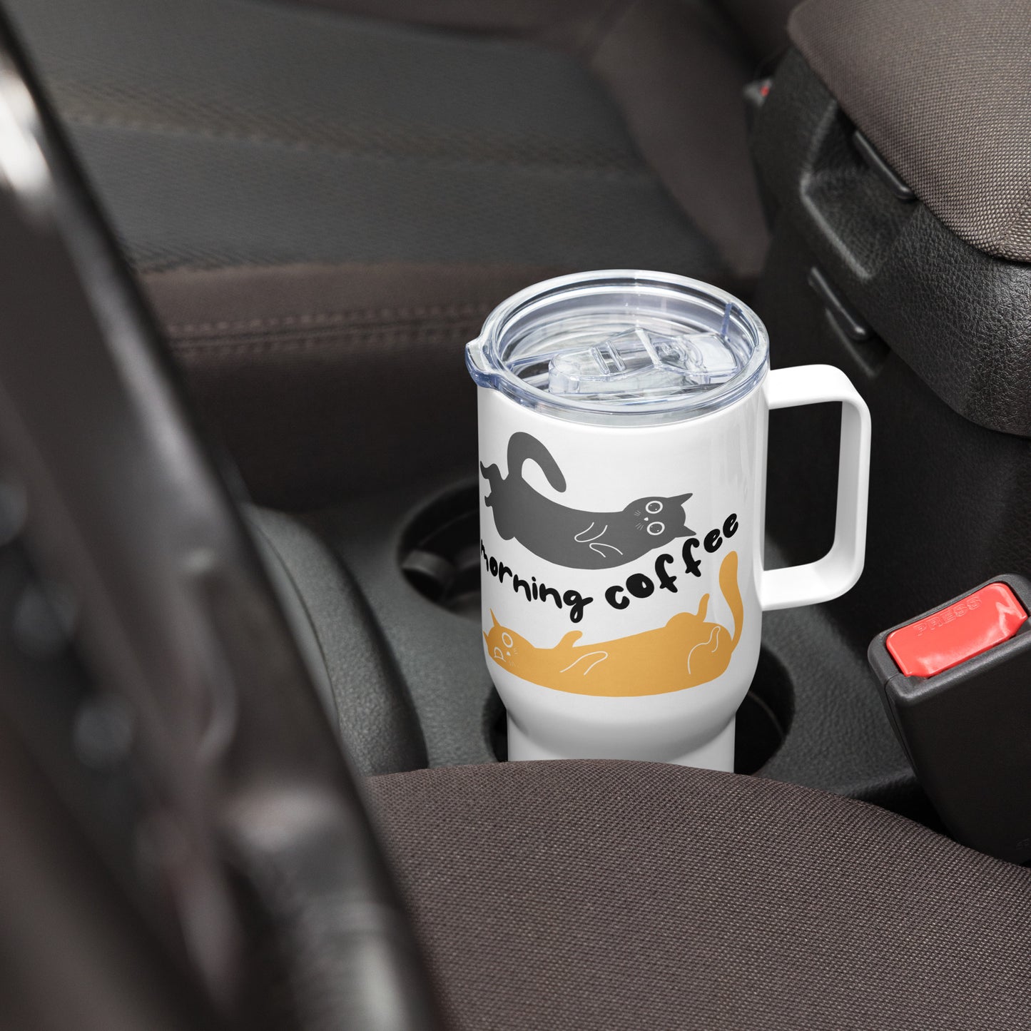 Cat Lover’s Travel Mug with Handle 25oz