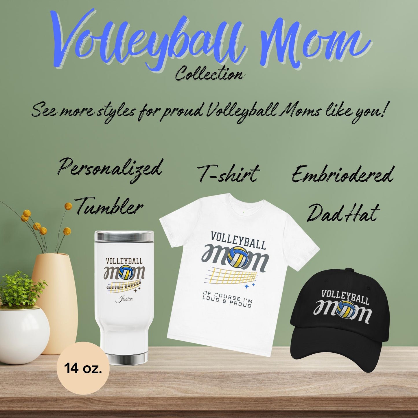 Personalized Volleyball Mom Mug 14 oz.