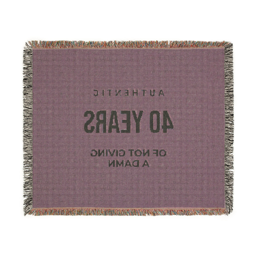 40 Years Woven Blanket - Anniversary Throw Blanket with ‘Authentic 40 Years’ Design