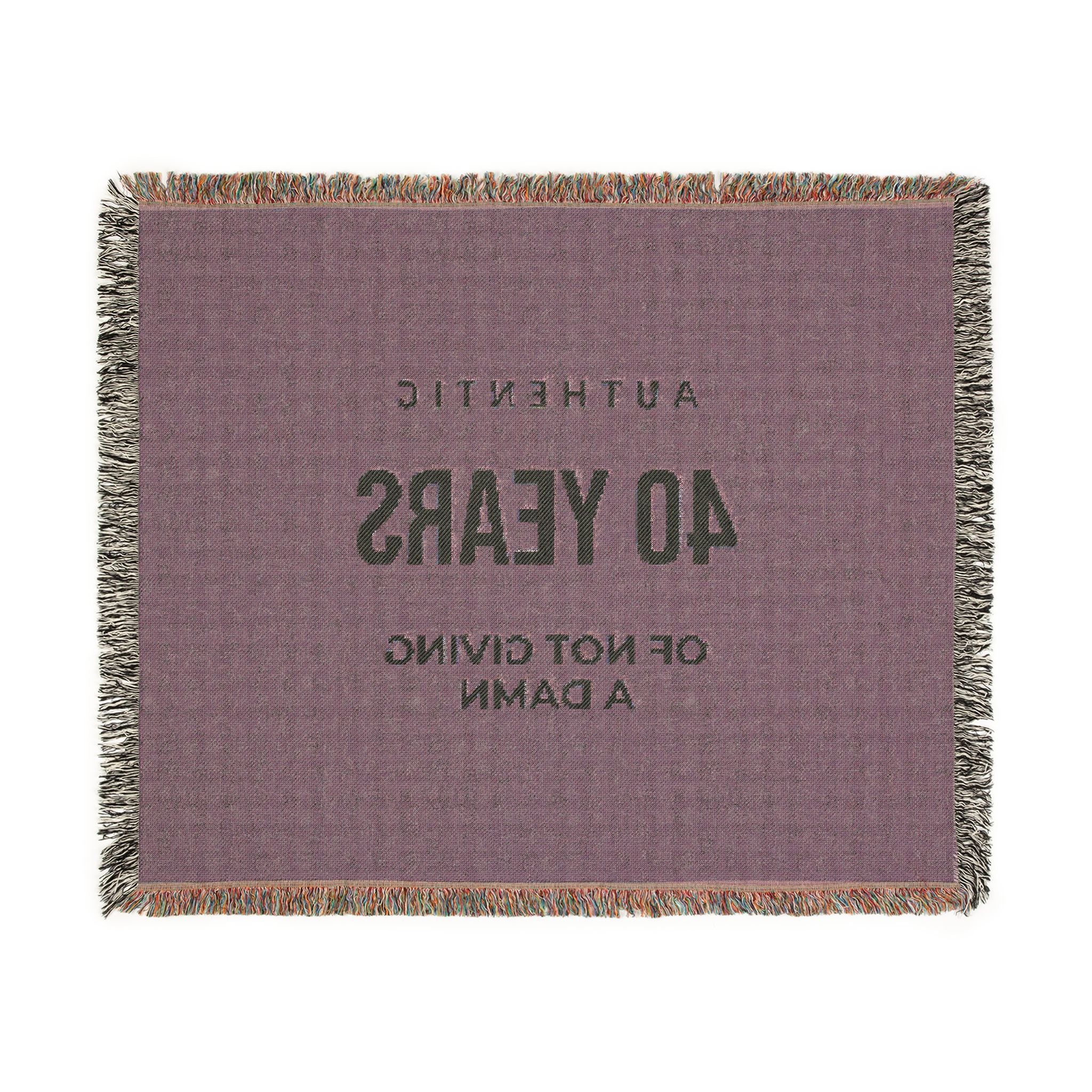 40 Years Woven Blanket - Anniversary Throw Blanket with ‘Authentic 40 Years’ Design