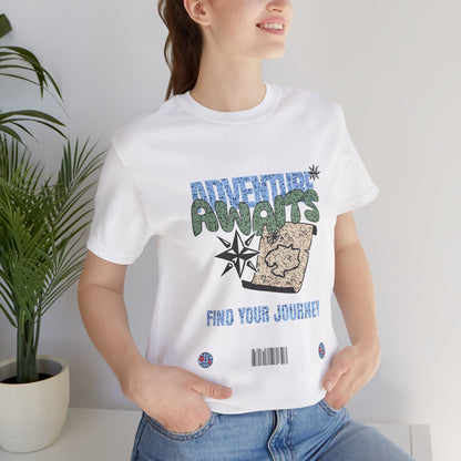 Adventure Awaits Graphic Tee - Casual Unisex Shirt for Travelers