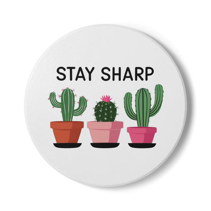 Ceramic Coaster - Stay Sharp Cactus