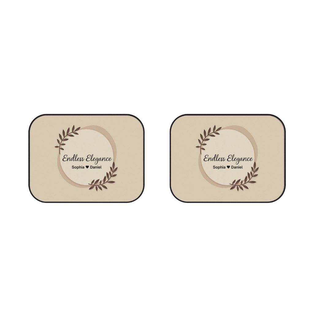 Rear Car Mats - "Endless Elegance" Personalized Floral Logo