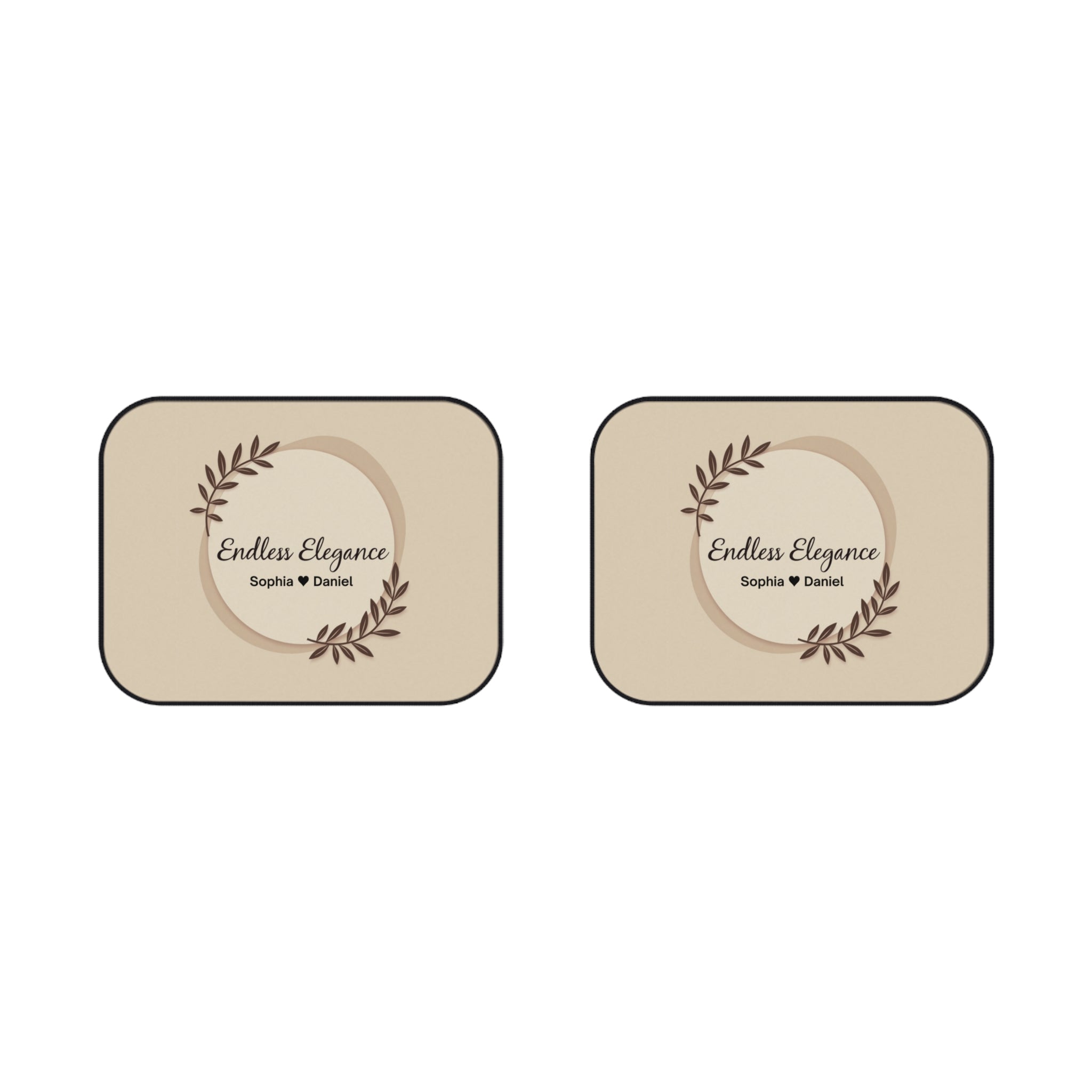 Rear Car Mats - "Endless Elegance" Personalized Floral Logo