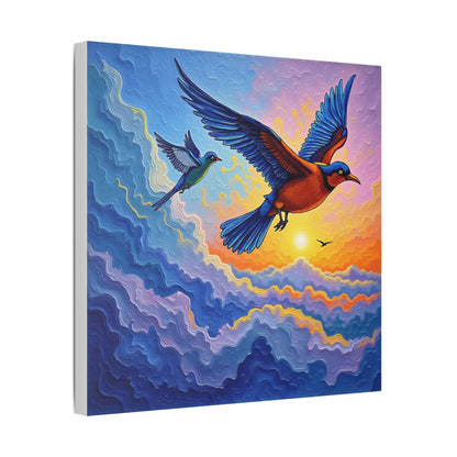 Satin Canvas Wall Art - Birds Design