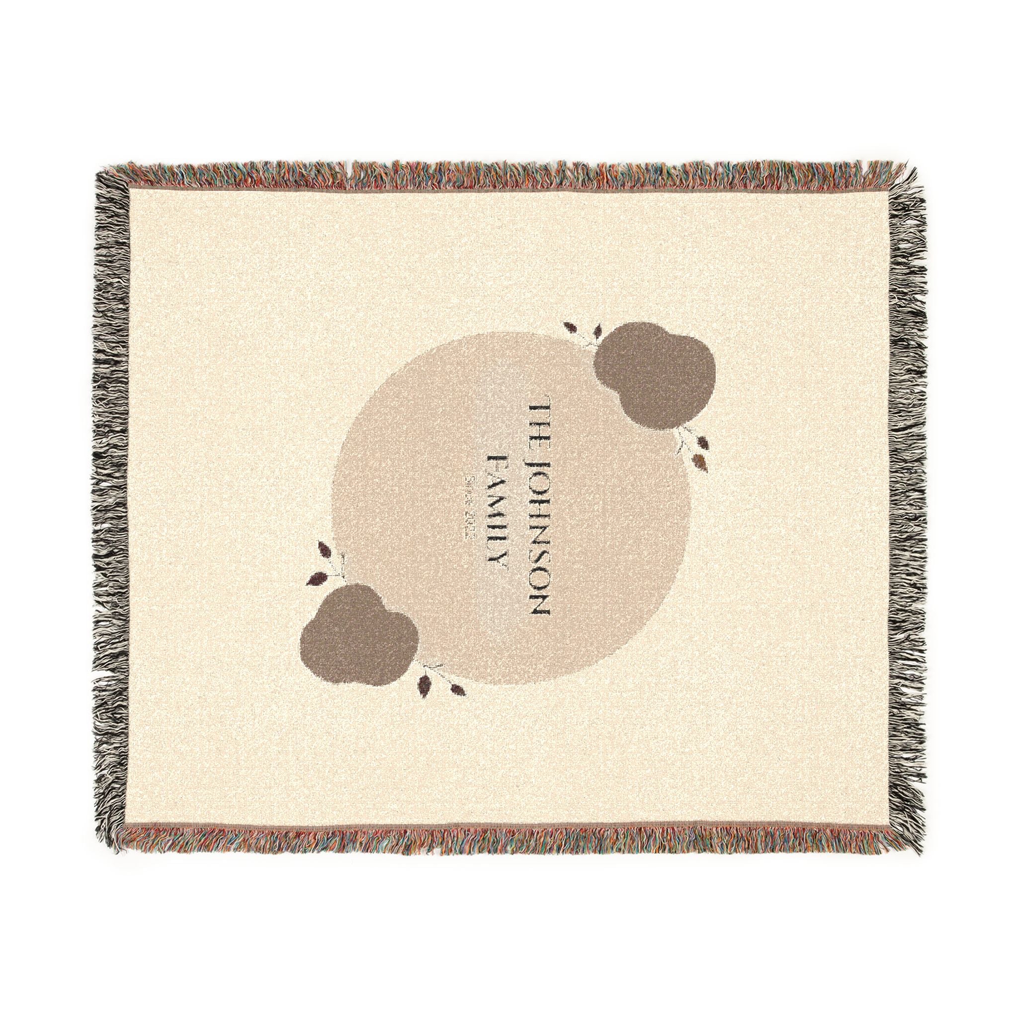 Personalized Family Woven Blanket  Custom Name Cozy Throw