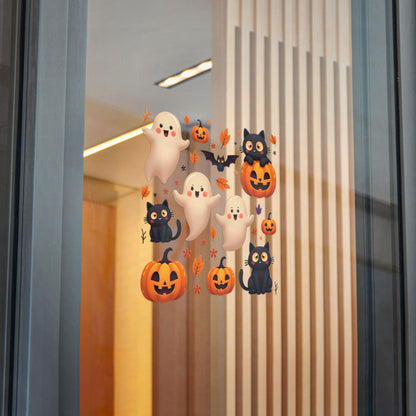 Halloween Die-Cut Stickers, Cute Ghosts & Cats, Kid's Party Favors.