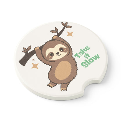 Car Coaster set - "Take It Slow" design