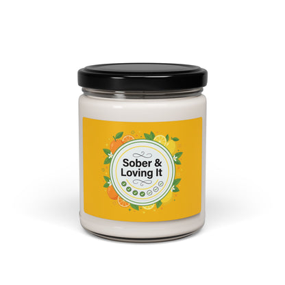 Sober & Loving It 9oz Soy Candle — Scented Recovery Gift