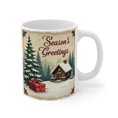 Seasons Greetings Mug — 11oz Holiday Coffee Cup