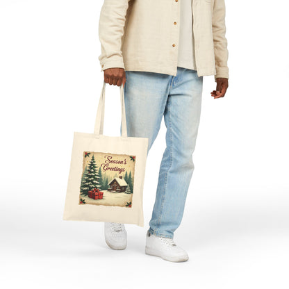 Seasons Greetings Cotton Canvas Tote Bag
