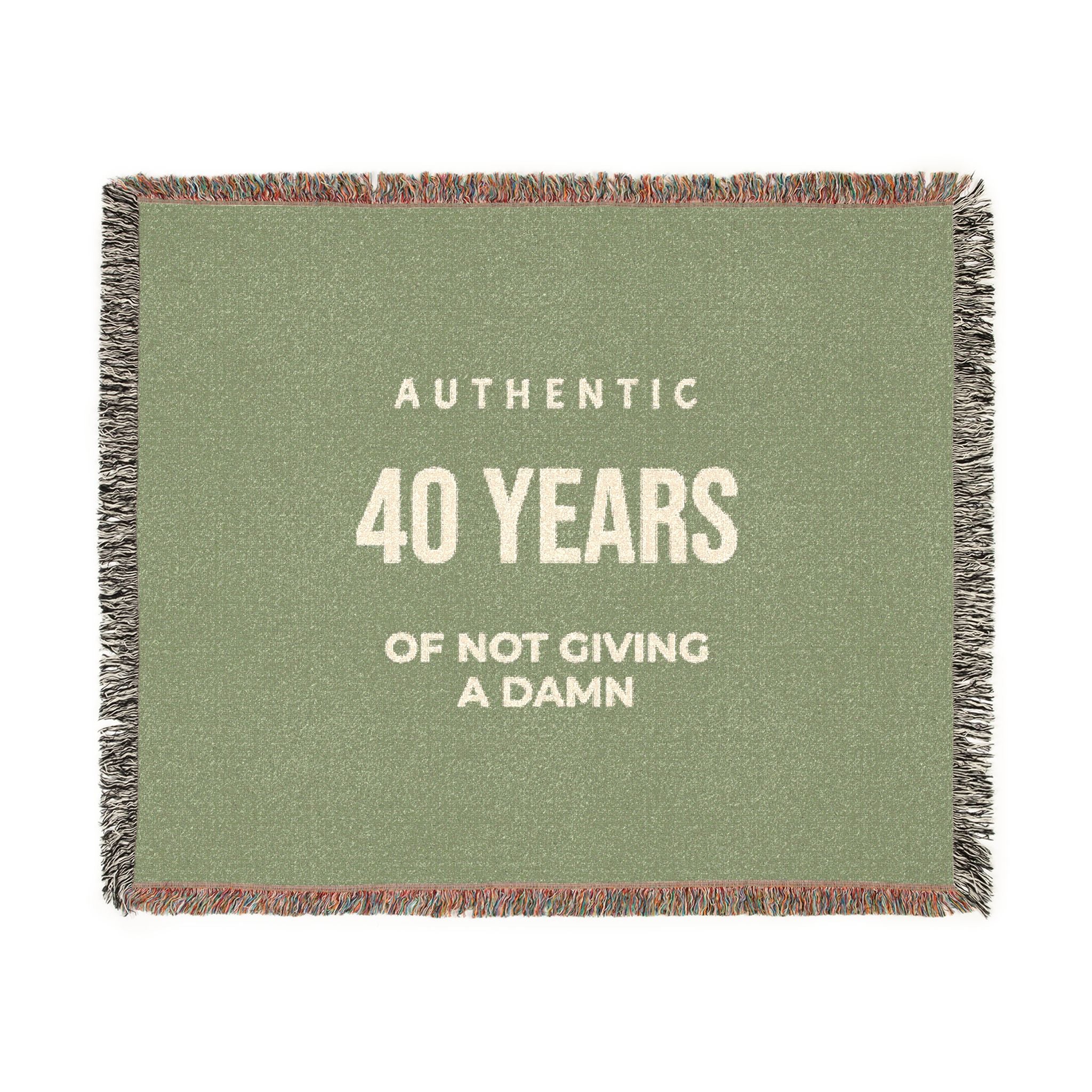 40 Years Woven Blanket - Anniversary Throw Blanket with ‘Authentic 40 Years’ Design
