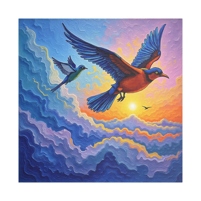 Satin Canvas Wall Art - Birds Design