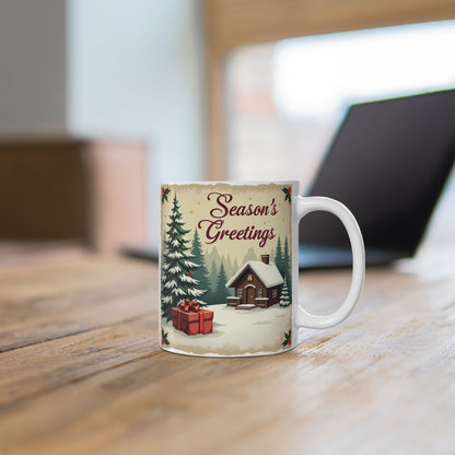 Seasons Greetings Mug — 11oz Holiday Coffee Cup